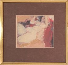 LIES (mid 20th century Scandinavian), 'Nude studies', a pair, signed Lies '62, oil on paper, 18cm