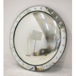 CONVEX MIRROR, Venetian style with antiqued plates, 134cm D.