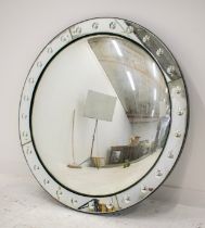 CONVEX MIRROR, Venetian style with antiqued plates, 134cm D.
