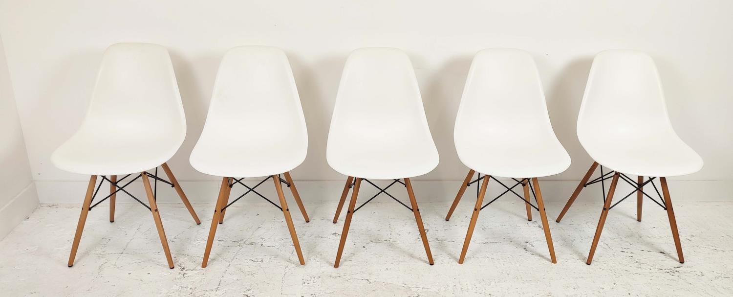 VITRA DSW CHAIRS, a set of five, by Charles and Ray Eames, 82cm H x 46cm x 50cm. (5)