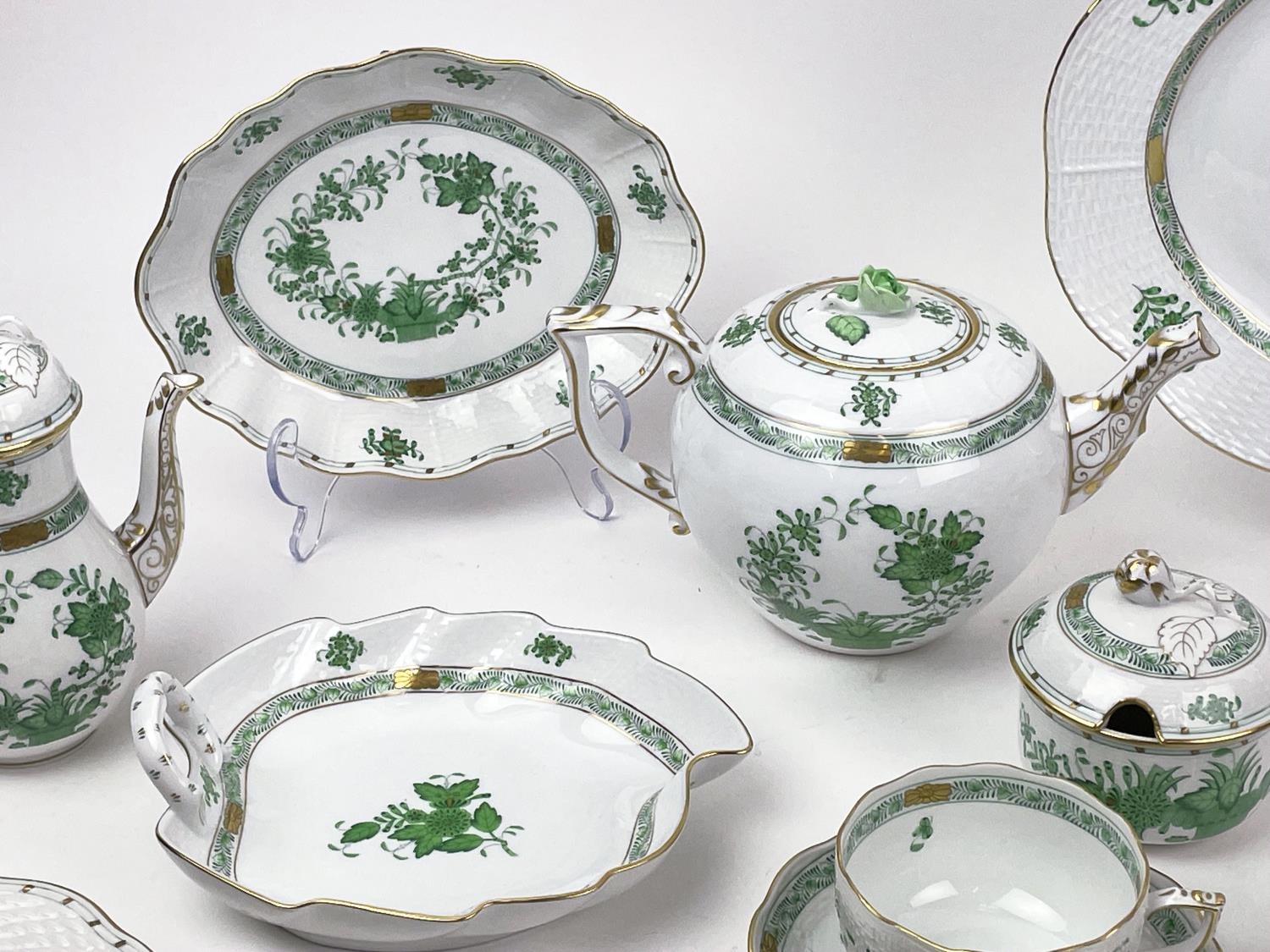 HEREND TEA/COFFEE SERVICE, Apponyi Chinese bouquet pattern comprising eight tea cups and saucers, - Image 8 of 12