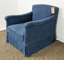 PAOLO MOSCHINO SOFIA ARMCHAIR, in indigo upholstered finish, 836cm W.
