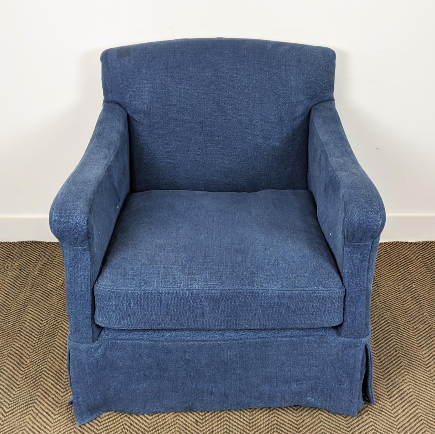 PAOLO MOSCHINO SOFIA ARMCHAIR, in indigo upholstered finish, 836cm W. - Image 5 of 6