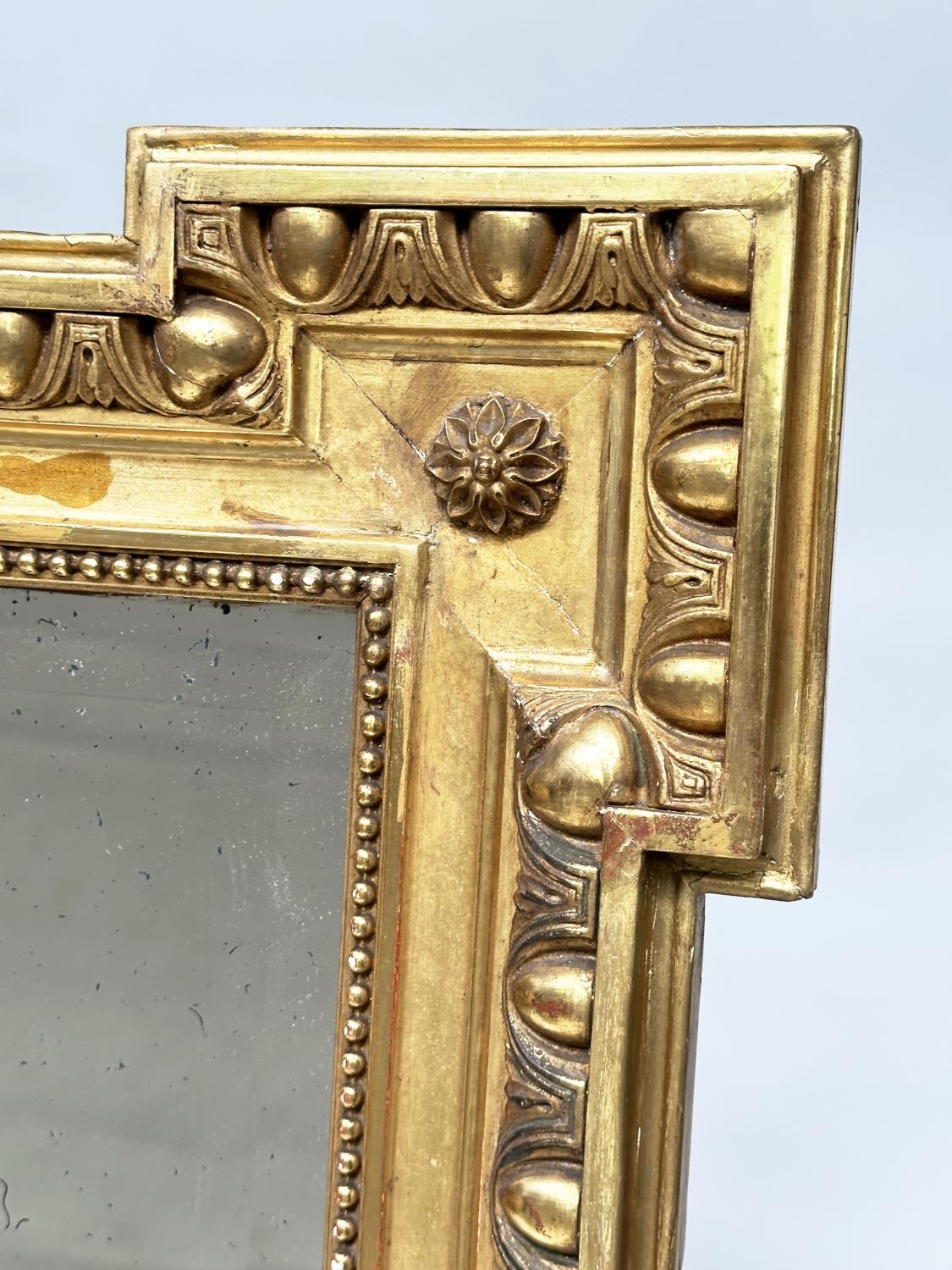 WALL MIRROR, 19th century French Napoleon III giltwood and composition, rectangular with egg and - Image 6 of 10