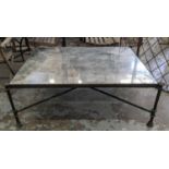 COFFEE TABLE, in a hammered metal finish, by repute from Paolo Moschino, 47cm H x 131cm W x 103cm D.