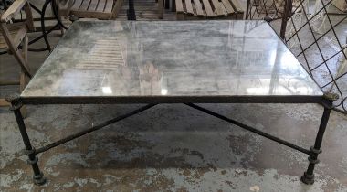 COFFEE TABLE, in a hammered metal finish, by repute from Paolo Moschino, 47cm H x 131cm W x 103cm D.