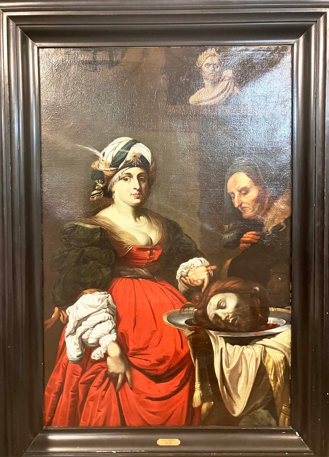 MANNER OF GERARD SEGHERS, 'Judith and Holofernes', oil on canvas, 164cm x 108cm, framed.