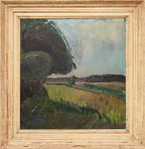 MID 20TH CENTURY SWEDISH SCHOOL, 'Landscape' oil on canvas, indistinctly signed, 64cm x 61cm,