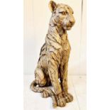 CONTEMPORARY SCULPTURAL LEOPARD, 90cm high, 32cm wide, 60cm deep.