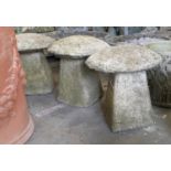 STADDLE STYLE STONES, a set of four, composite stone, 40cm H. (4)