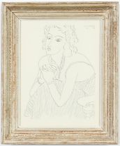 HENRI MATISSE, seated young woman, P5, rare collotype, signed in the plate 1943, printed by Martin
