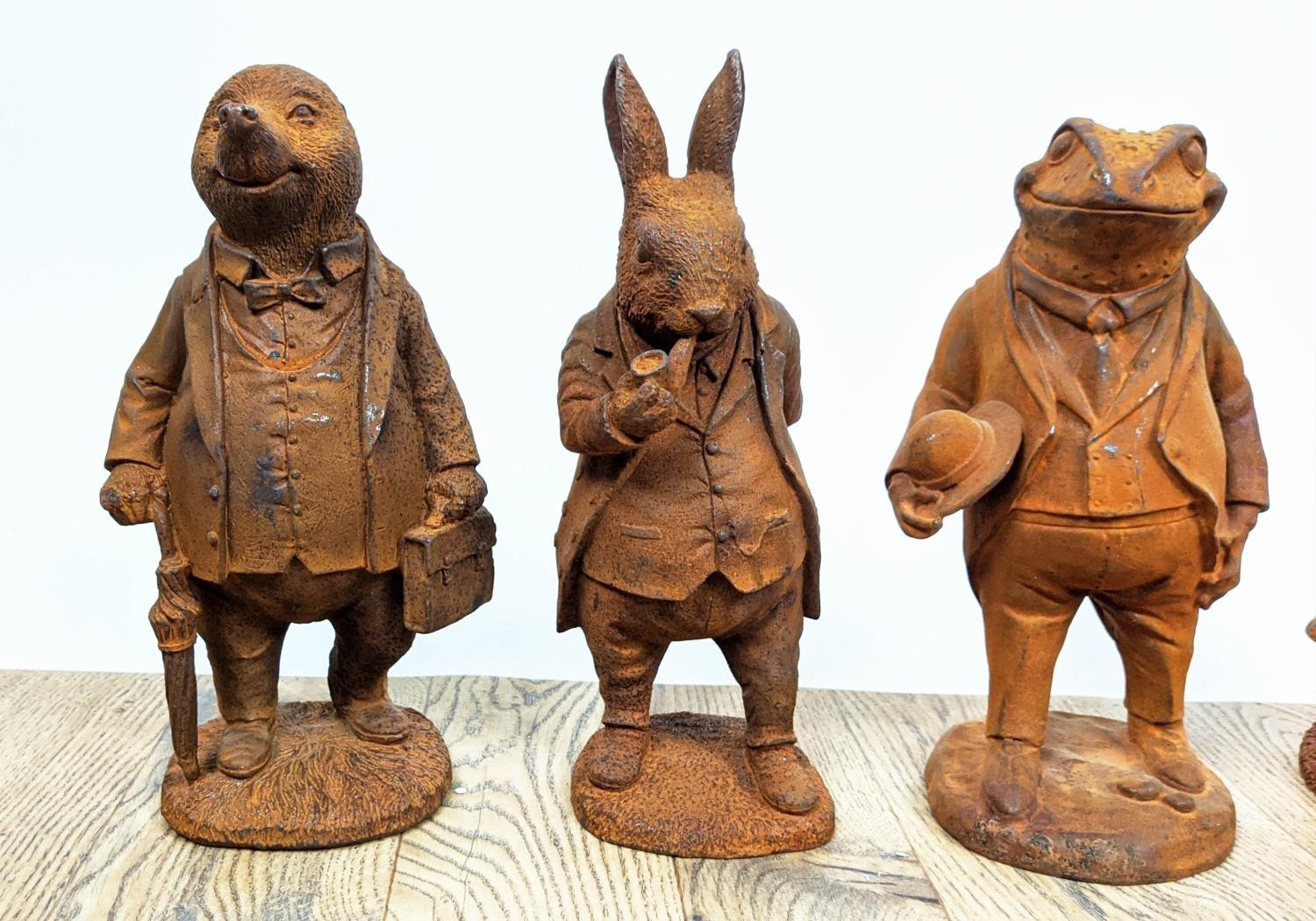 A SELECTION OF FOUR CAST METAL CHARACTERS, one mole, one ratty, one Mr Rabbit, and one toad, 28cm - Image 3 of 5