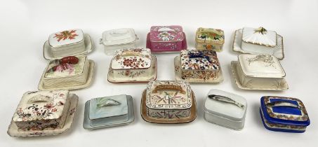 SARDINE DISHES, a collection of fourteen, various designs and patterns. (14)