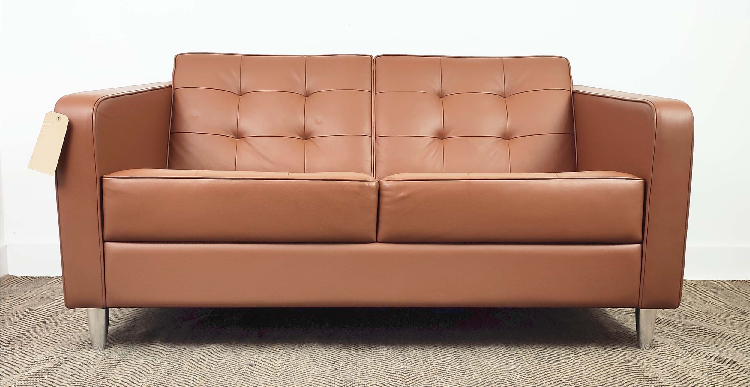 DAVISON HIGHLY SOFA, 142.5cm, tan leather. - Image 2 of 7