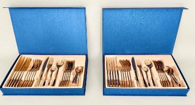 CANTEENS OF CUTLERY, a pair, each with 24 pieces, boxed, 42cm x 26.5cm x 5.5cm. (2)