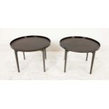 SIDE TABLES, a pair, 1970s Italian style, circular tops, 54.5cm x 39cm. (2)