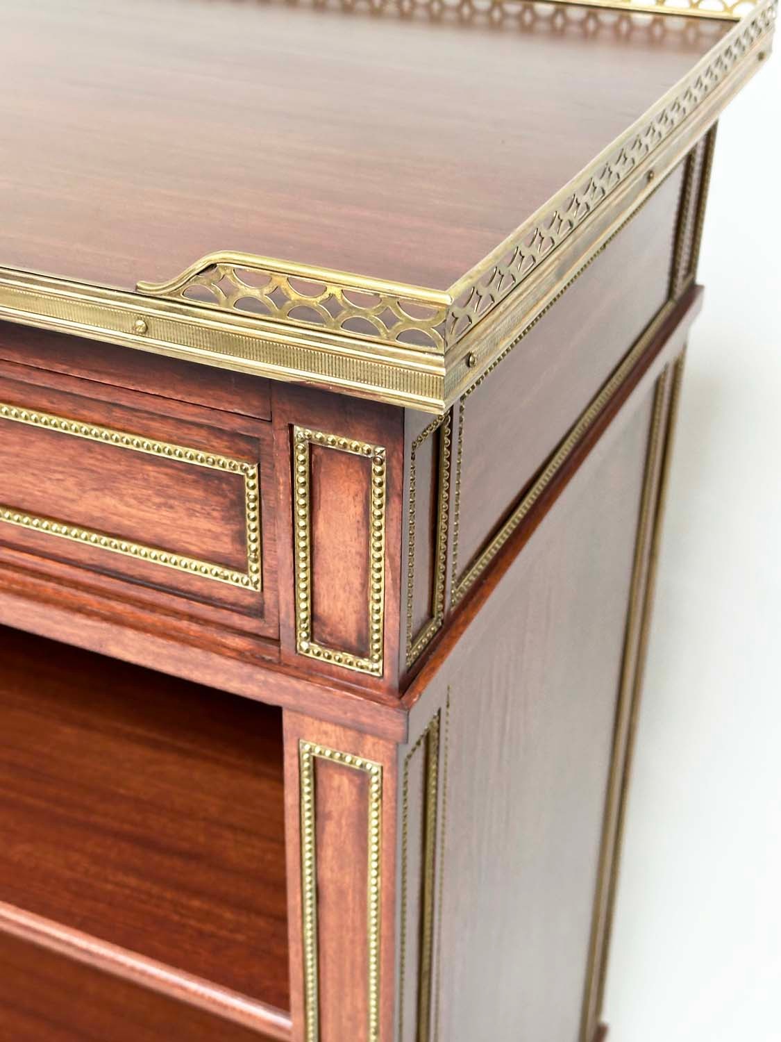 OPEN BOOKCASE, French Directoire style mahogany and gilt metal mounted with gallery, drawer and - Bild 5 aus 14