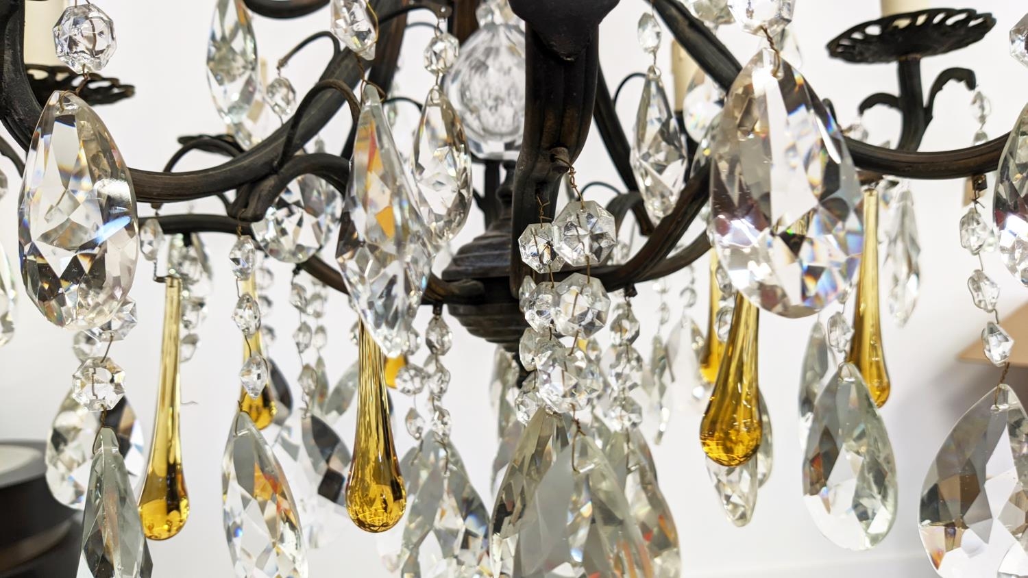 CHANDELIER, similar to previous lot fitted with twelve lights, 50cm W x 110cm H, including chain. - Image 7 of 14