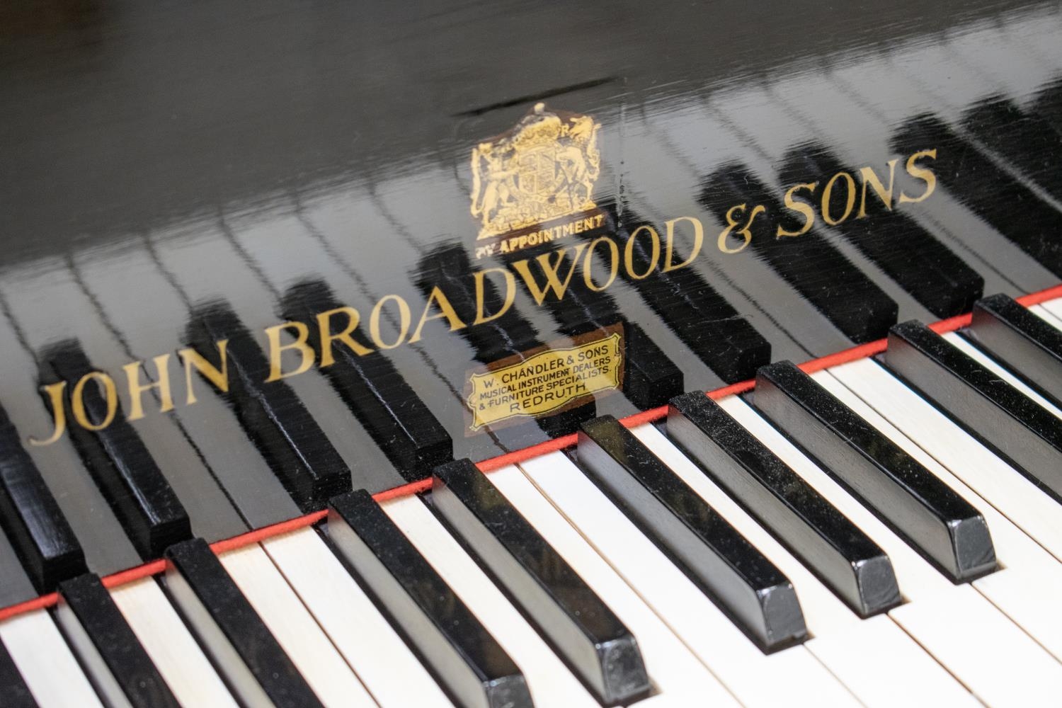 BABY GRAND PIANO BY JOHN BROADWOOD AND SONS, 20th century ebonised, 97cm H x 143cm x 130cm. - Image 6 of 12