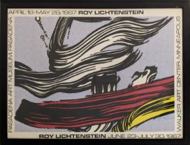 ROY LICHTENSTEIN, lithographic poster, 1967, 63cm x 83cm, framed.