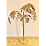 MAISON JANSEN STYLE PALM TREE TABLE LAMP, 86cm high, 60cm diameter, gilt metal.