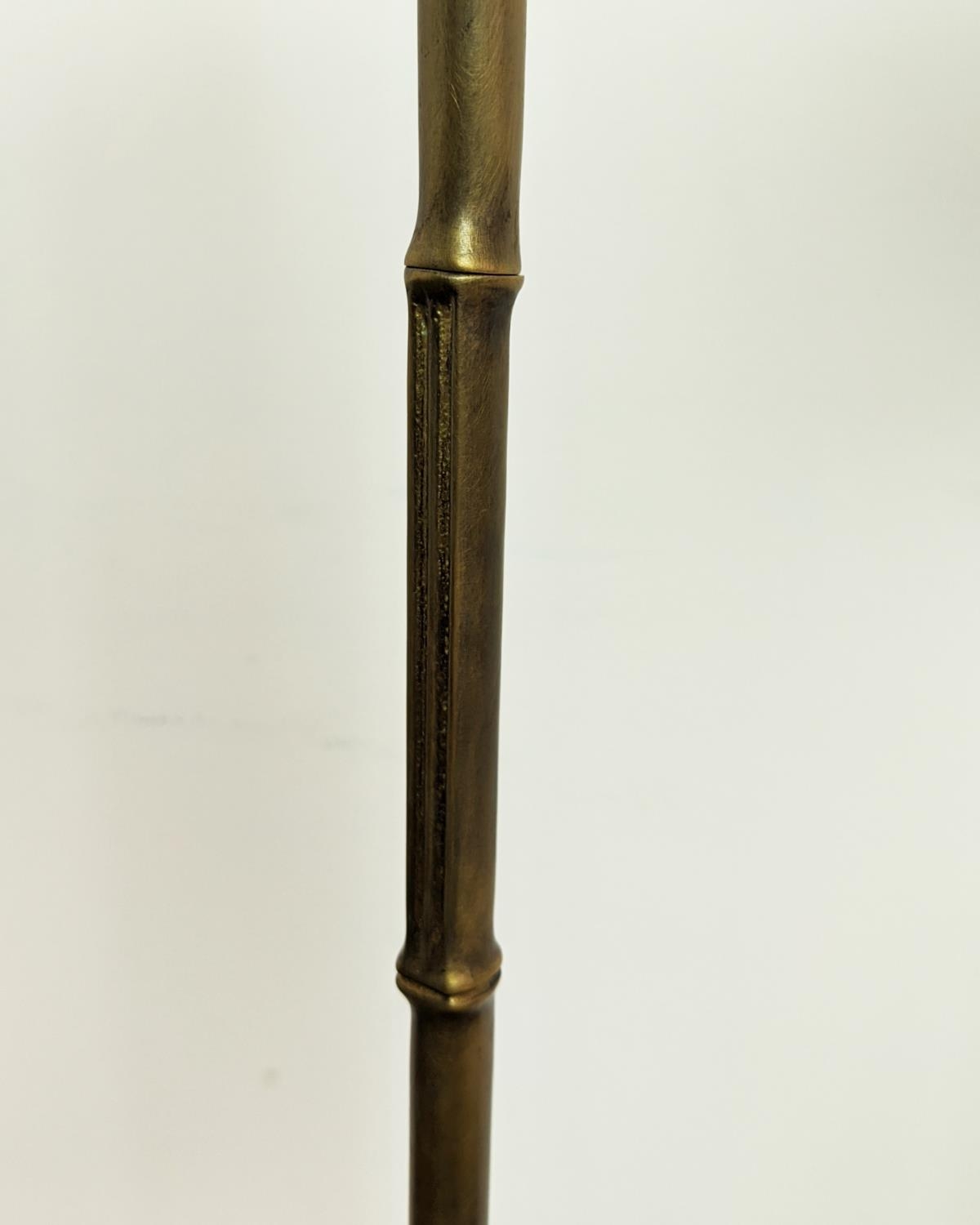 FLOOR READING LAMPS, a pair, faux bamboo metal, attributed to Vaughan, each 119cm H. (2) - Image 5 of 6