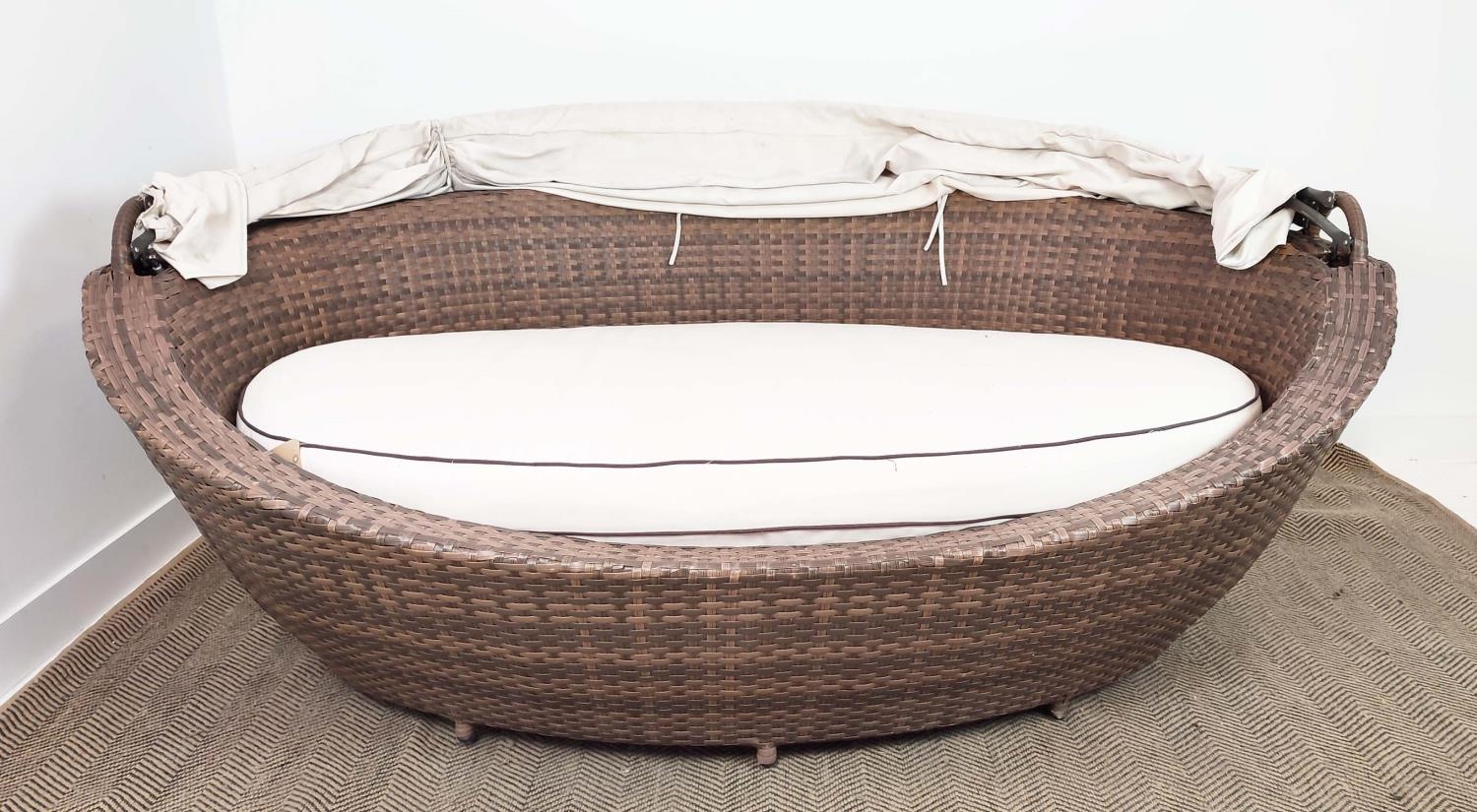 QUATROPI GARDEN DAYBED, with fold back canopy , 220 L x 97cm H. - Image 2 of 8