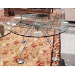 TECNO NOMOS TABLE, Norman Foster, with a circular glass top, 120cm diam.