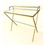 WRITING DESK, 1960s French style, gilt metal and glass, 87cm x 95cm x 42cm.