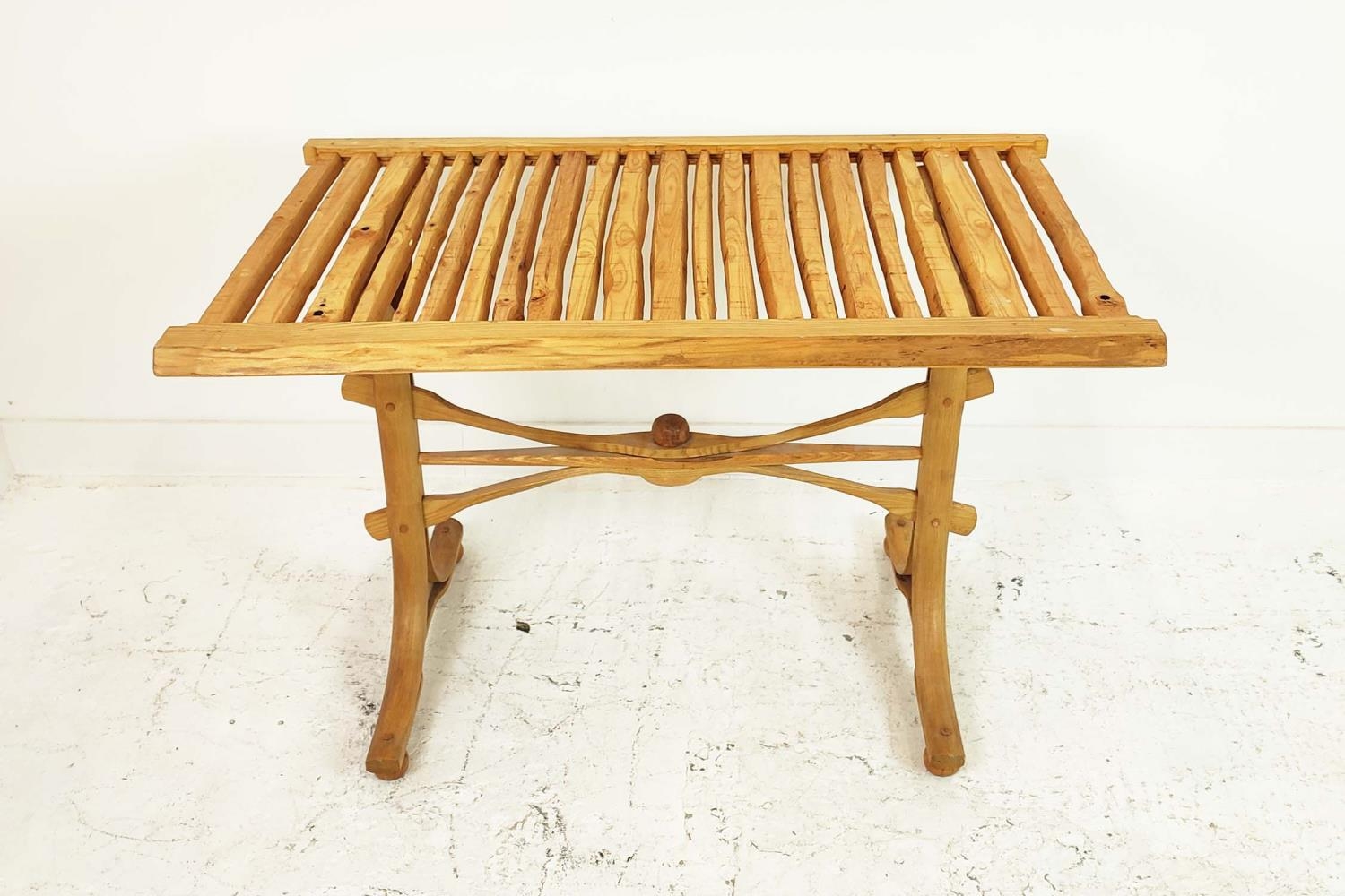 CENTRE TABLE, ash with slatted top, 75cm H x 116cm W x 73cm D. - Image 2 of 14