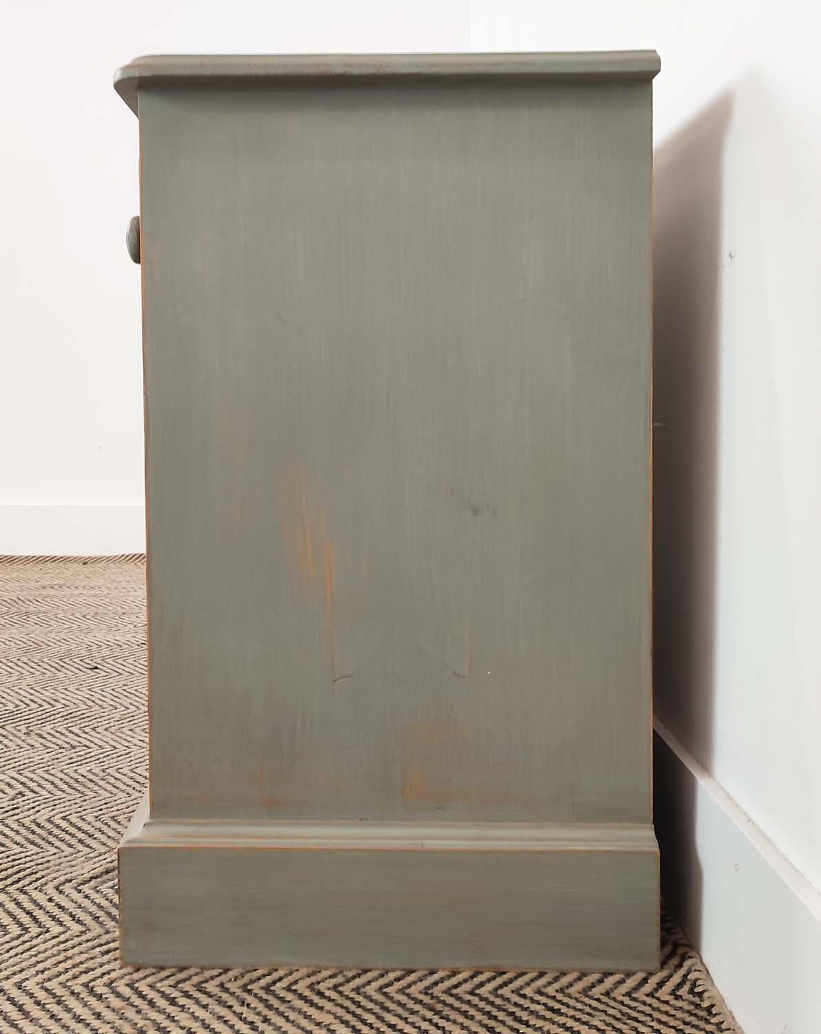 BEDSIDE CABINETS, a pair, grey painted, each with drawer and door, 60cm H x 40cm x 36cm. (2) - Image 14 of 16
