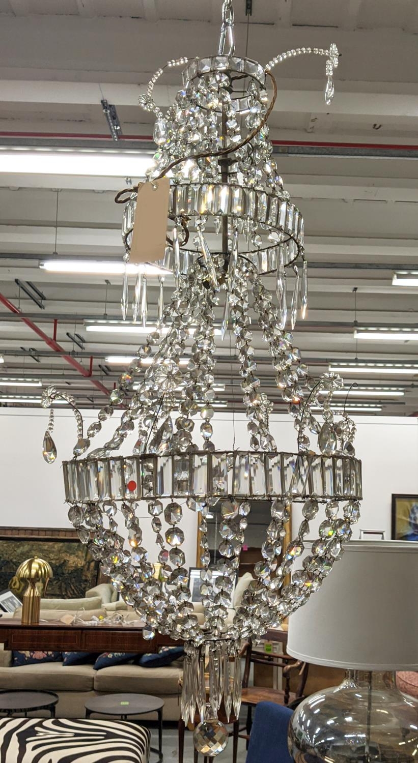 CHANDELIER, of large proportions, with tiers, 120cm H.