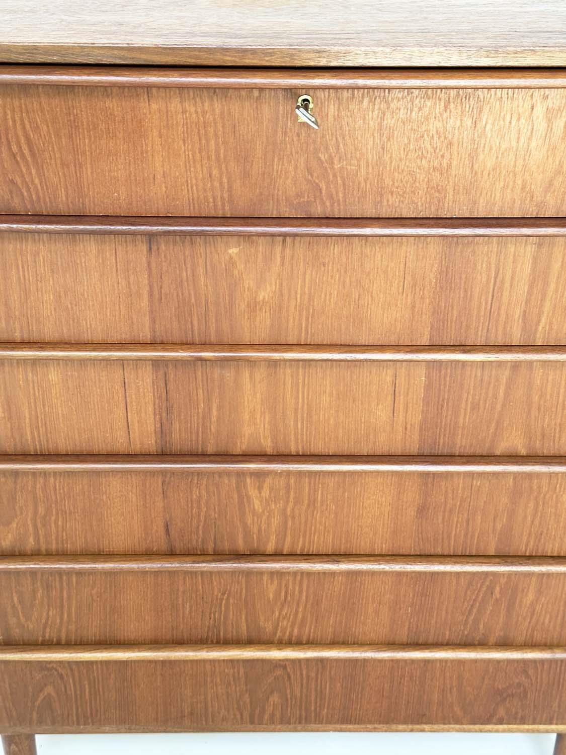 DANISH CHEST, 1970s teak with six long drawers with integral handles, 78cm W x 40cm D x 81cm H. - Bild 10 aus 15