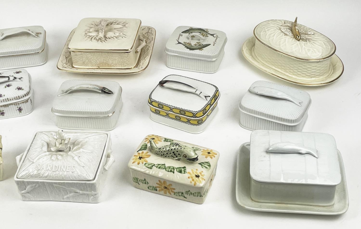 SARDINE DISHES, a collection of fifteen, various designs and patterns. (15) - Image 6 of 20