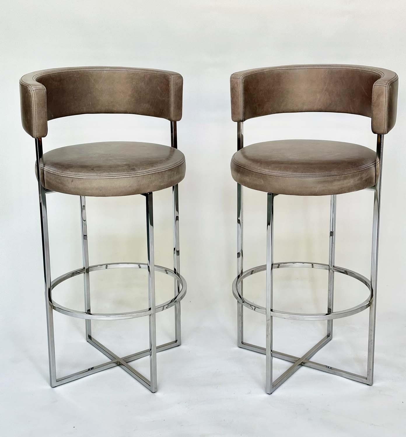 PORADA SIRIO STOOLS, a pair, Giuseppe Vigario, 92cm H x 69cm H (seat).