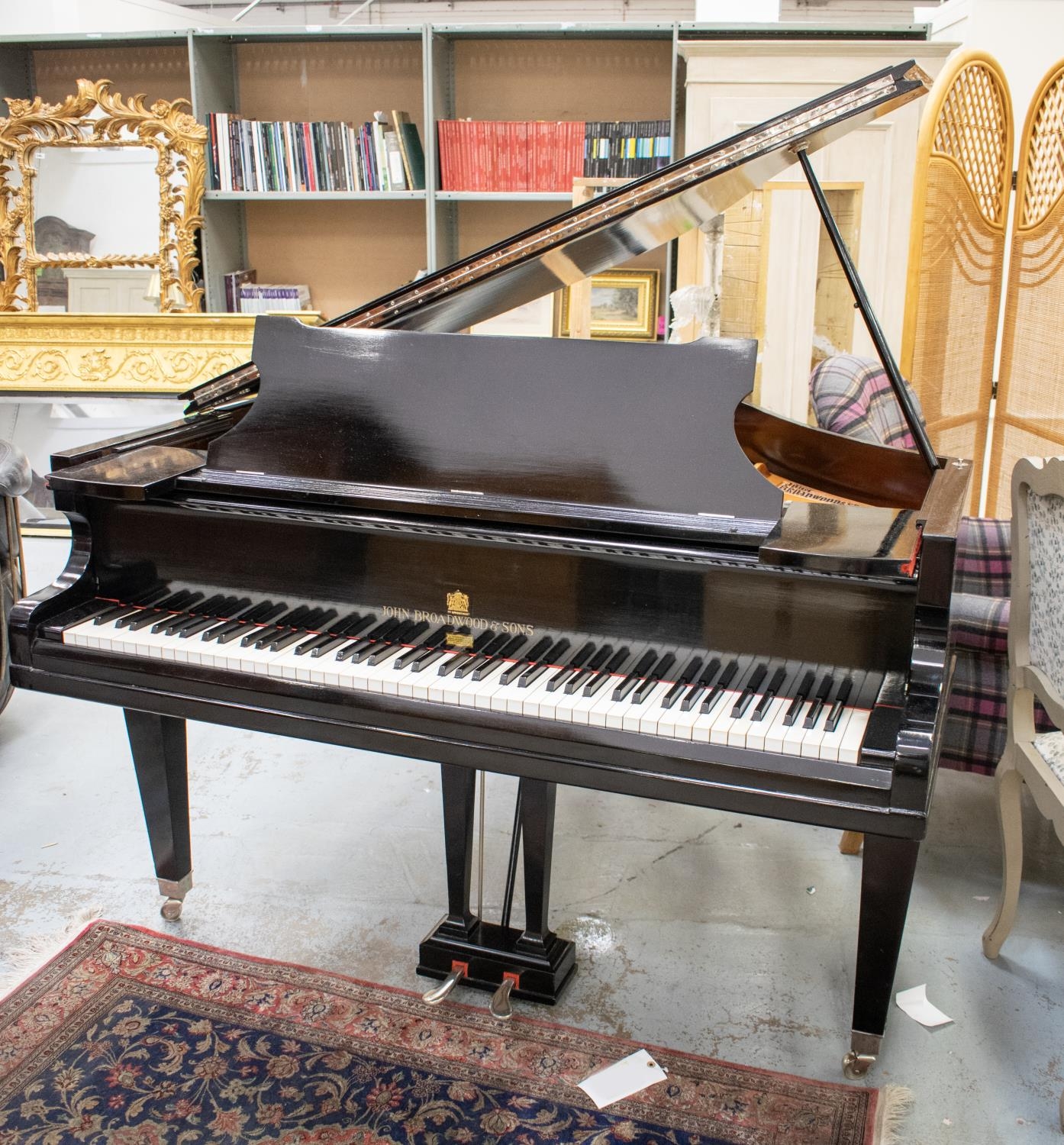 BABY GRAND PIANO BY JOHN BROADWOOD AND SONS, 20th century ebonised, 97cm H x 143cm x 130cm. - Image 2 of 12