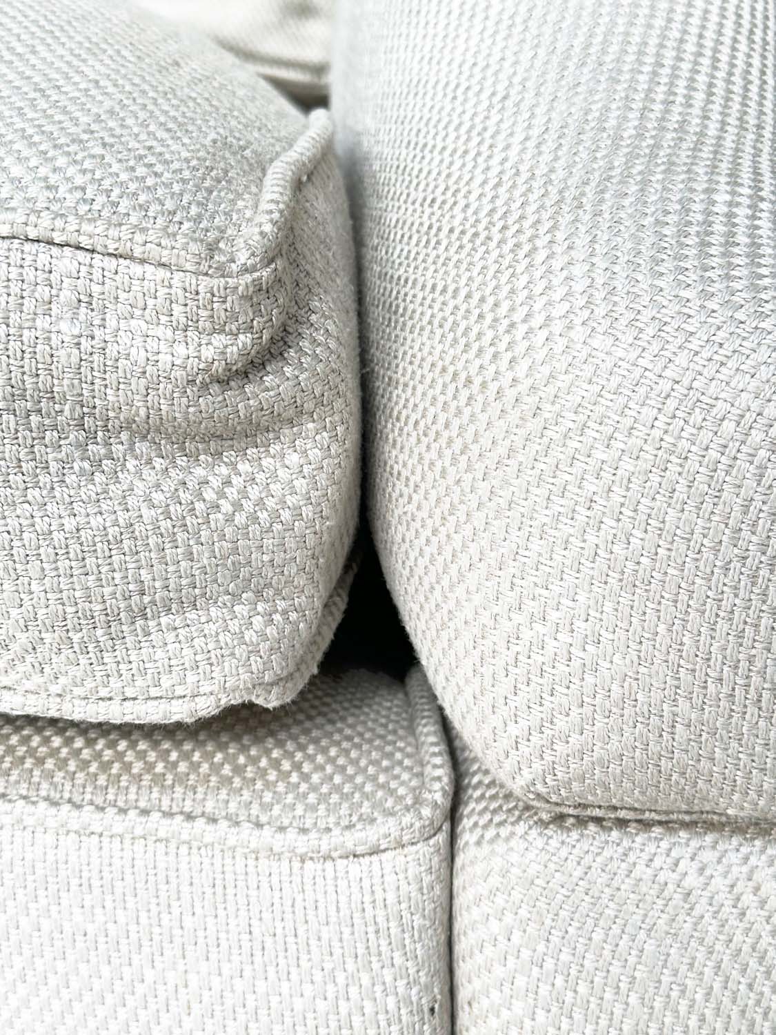 KNOLL SOFA BY DURESTA, grey linen upholstered with down swept arms, feather filled cushions and - Image 5 of 14