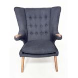 AFTER HANS J WEGNER PAPA BEAR STYLE CHAIR, 100cm H x 90cm x 78cm.