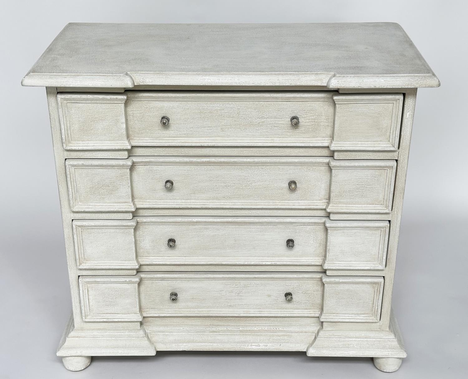 COMMODE, early Italian style traditionally grey painted with four long drawers, 92cm W x 47cm D x - Bild 2 aus 14