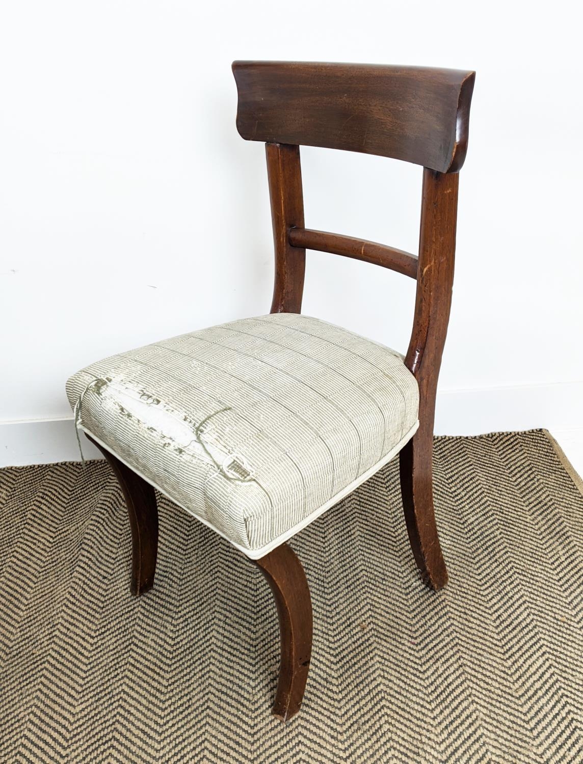 DINING CHAIRS, a set of six, circa 1830, mahogany with stuffover seats, 86cm H x 49cm x 48cm. (6) - Image 13 of 16