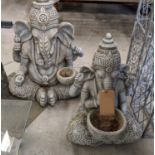 SCULPTURAL GANESH STUDIES, two differing, faux stone, 62.5cm H at tallest. (2)