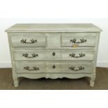 COMMODE, Louis XV style painted of four drawers, 54cm D x 89cm H x 129cm W.