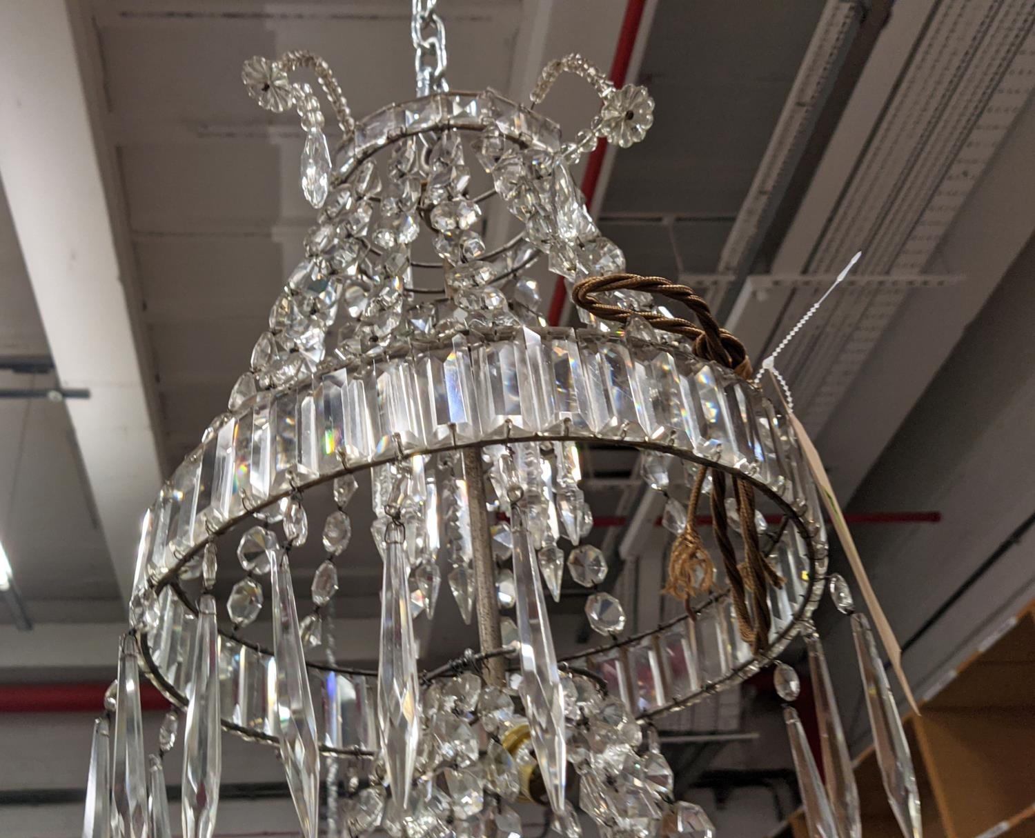 CHANDELIER, of large proportions, with tiers, 120cm H. - Bild 10 aus 14