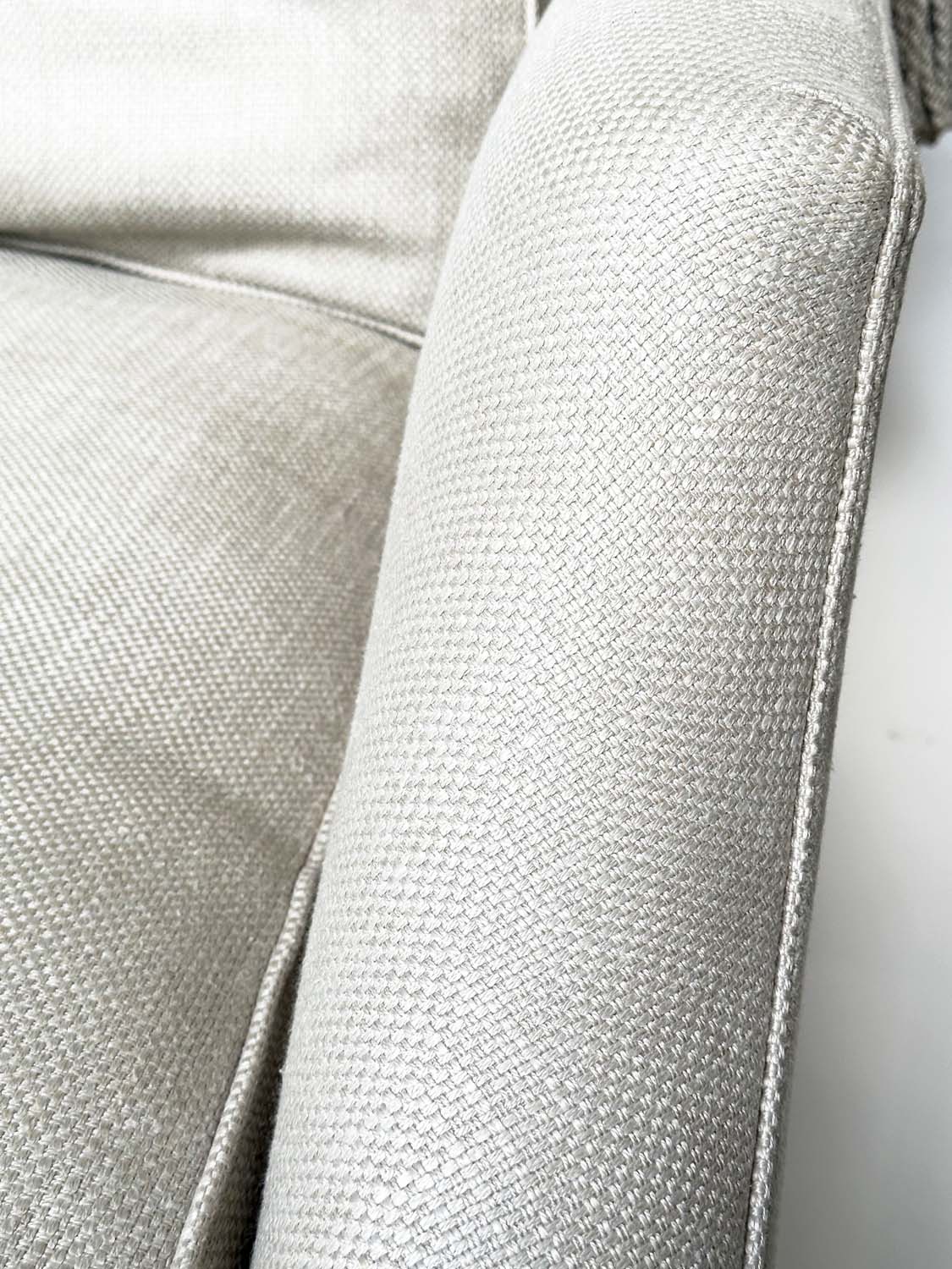 KNOLL SOFA BY DURESTA, grey linen upholstered with down swept arms, feather filled cushions and - Image 3 of 14