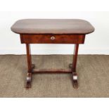 WRITING TABLE, Biedermeier walnut with single drawer, 79cm H x 94cm x 53cm.