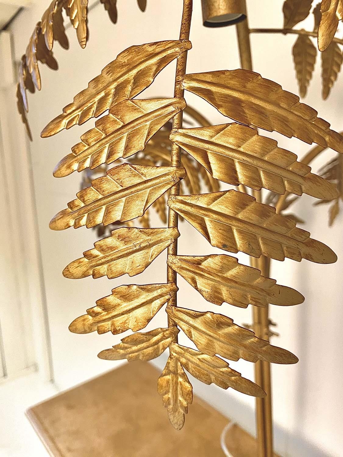 MAISON JANSEN STYLE PALM TREE TABLE LAMP, 86cm high, 60cm diameter, gilt metal. - Image 3 of 3