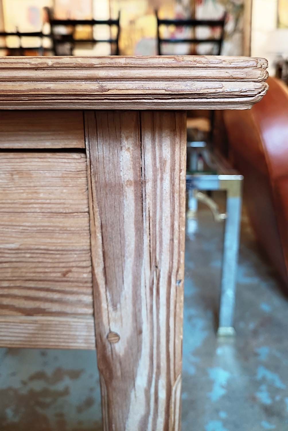 KITCHEN TABLE, Victorian pitch pine with two drawers, 77cm H x 130cm x 67cm. - Bild 4 aus 16