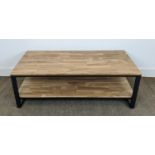 LOW TABLE, contemporary Country House style, two tier, 120cm x 60cm x 40cm.