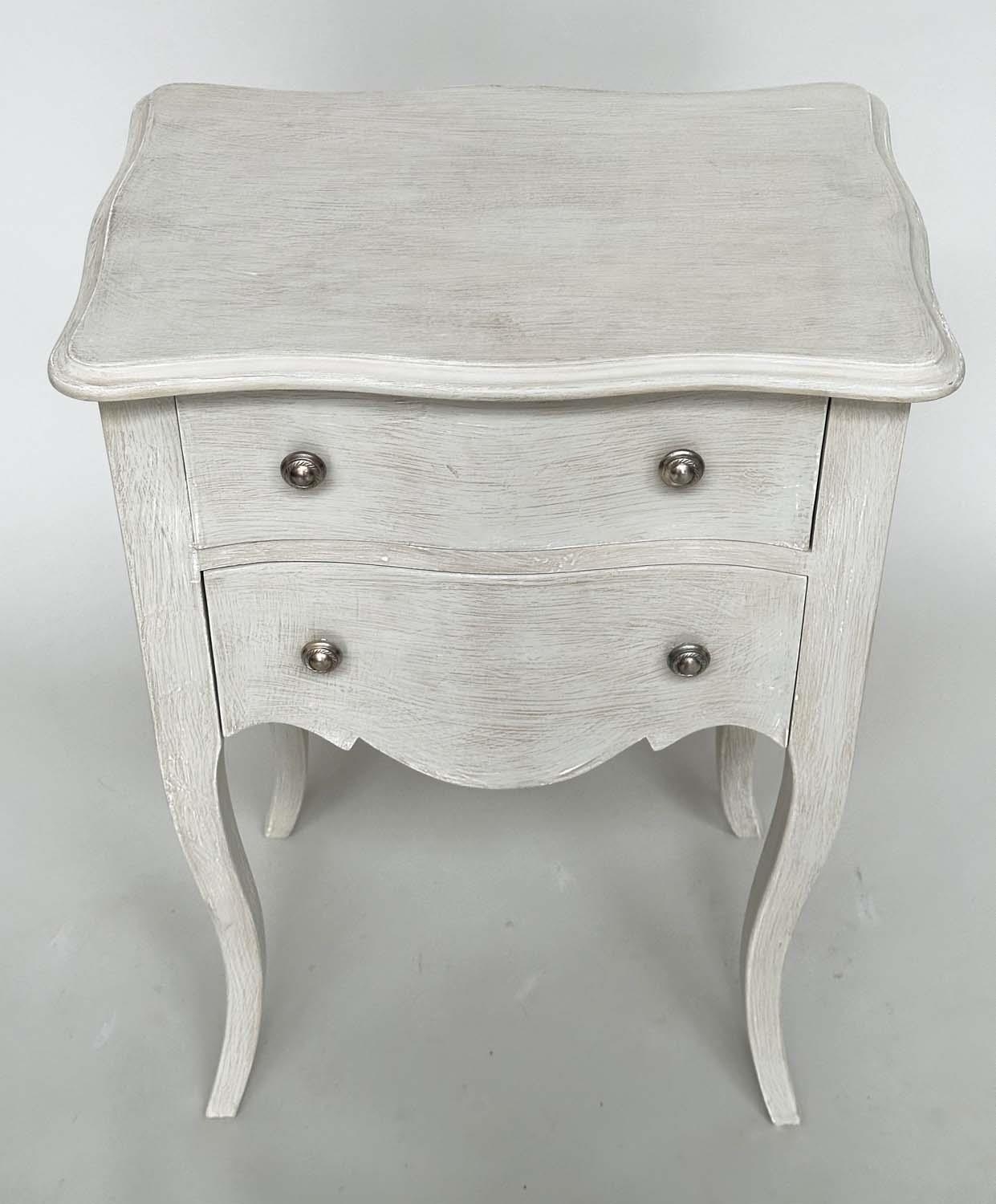 BEDSIDE CHESTS, a pair, French traditionally grey painted each with two drawers and cabriole - Bild 18 aus 22