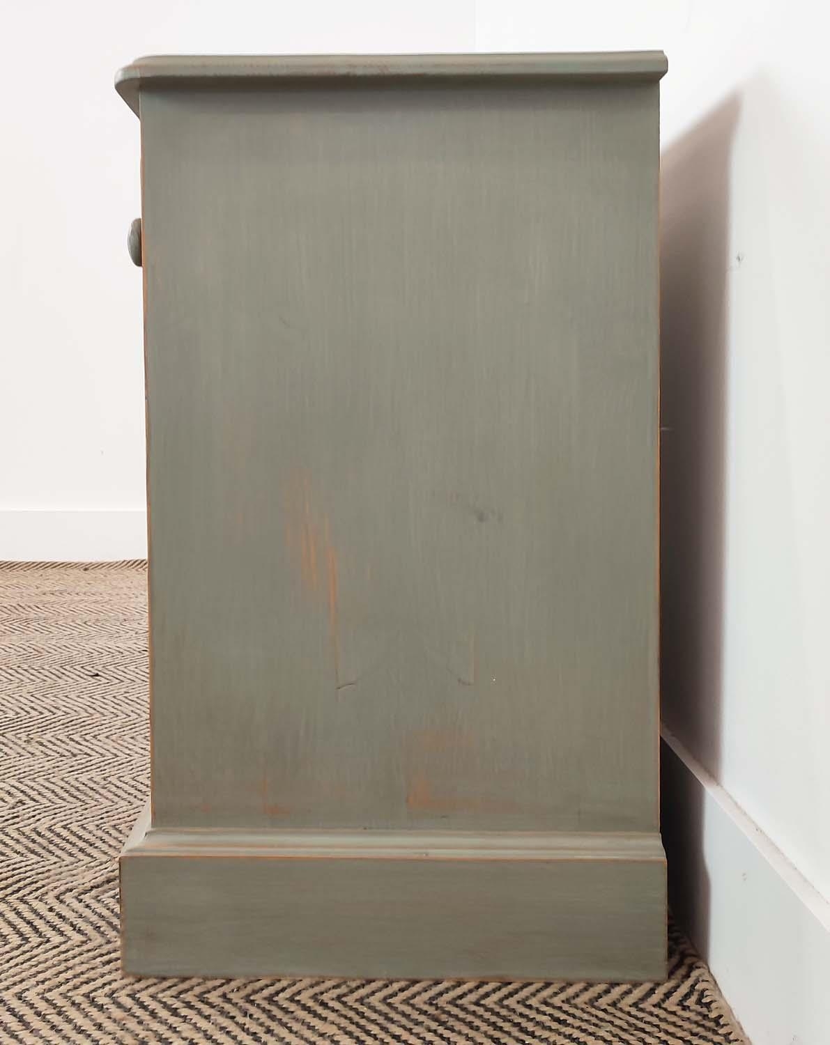 BEDSIDE CABINETS, a pair, grey painted, each with drawer and door, 60cm H x 40cm x 36cm. (2) - Image 13 of 16